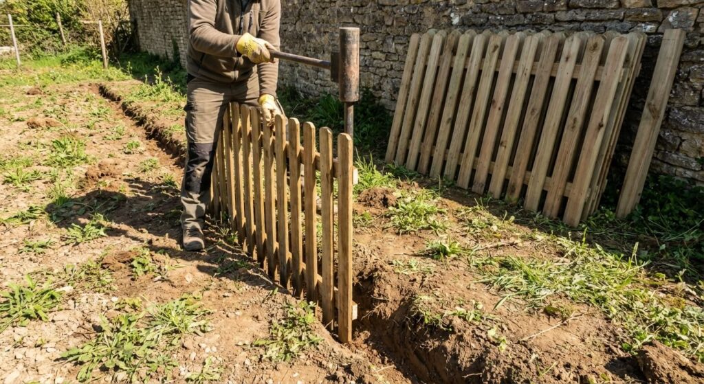poser des panneaux en bois sans béton directement en pleine terre