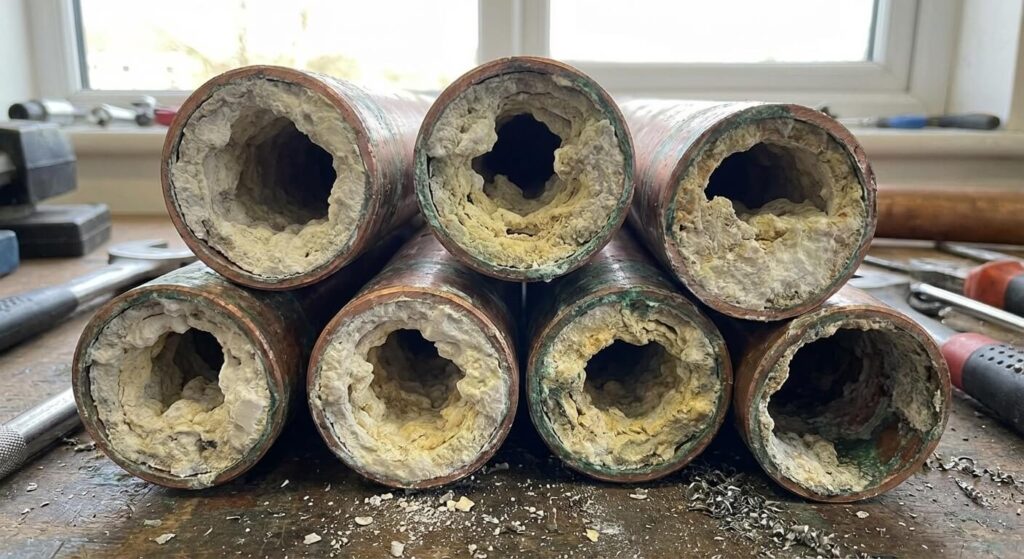 calcaire dans des tuyaux de cuivre