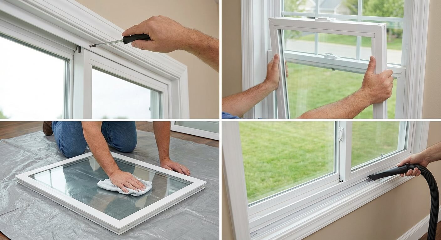 démonter une fenêtre coulissante pour la nettoyer