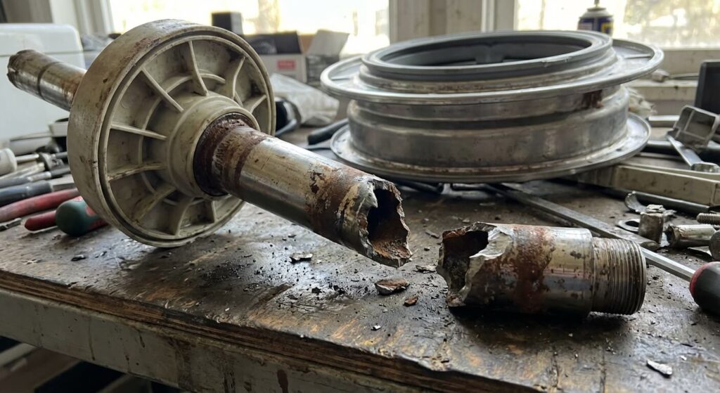 Axe de tambour de machine à laver cassé