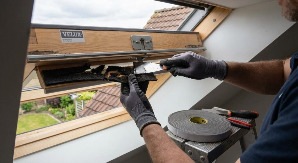 Remplacer la mousse du clapet d'un velux