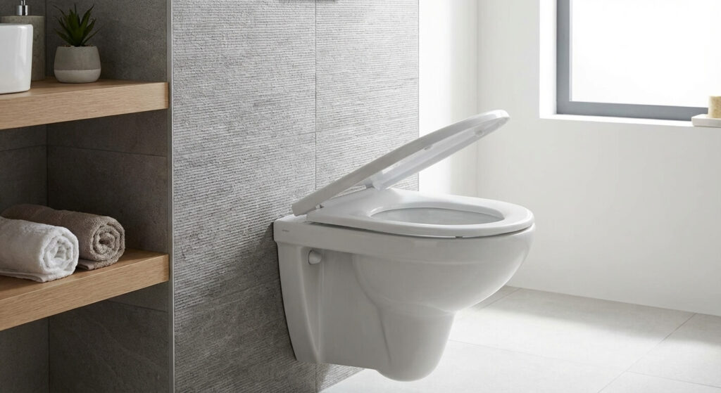 cuvette de WC en céramique blanche