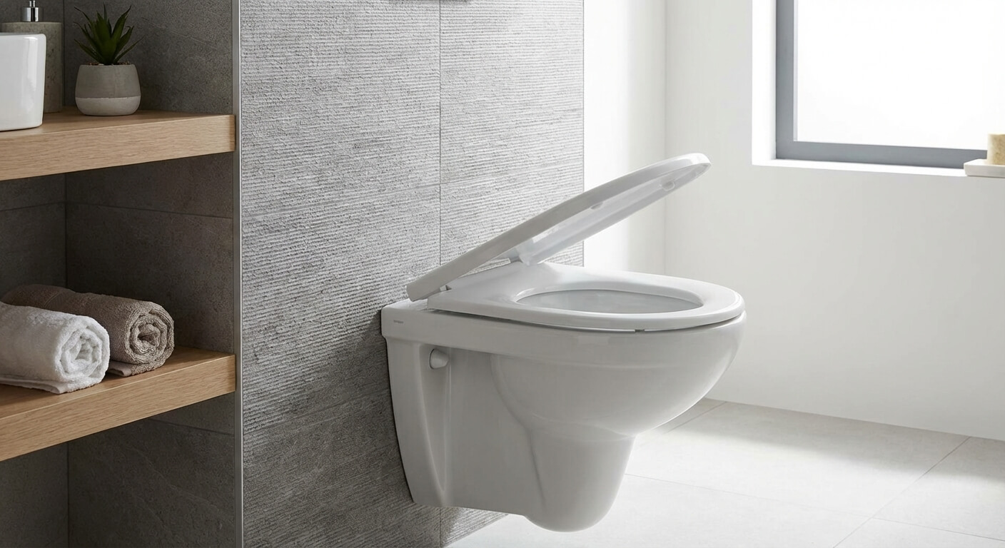 cuvette de WC en céramique blanche