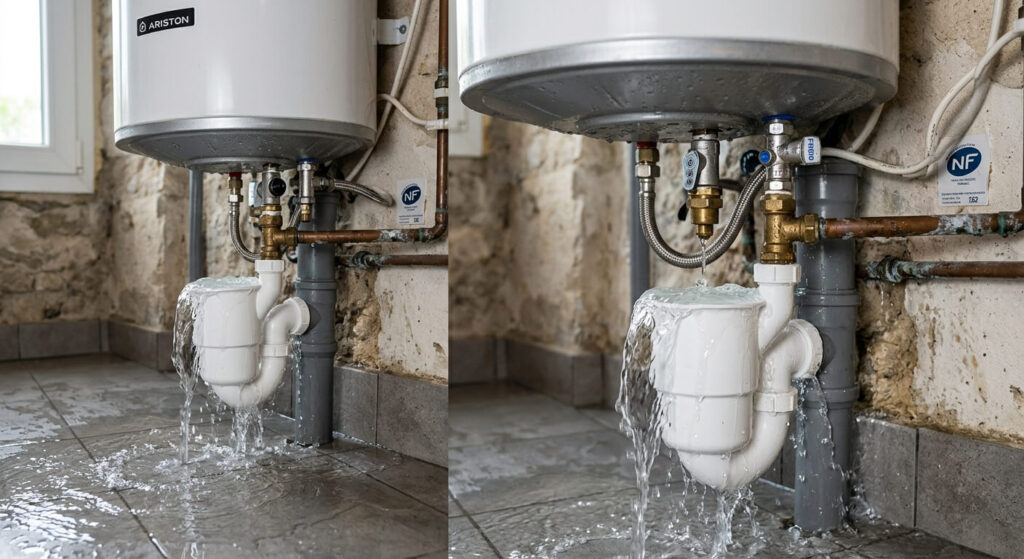 Eau qui refoule par le siphon du cumulus : causes et dépannage 3