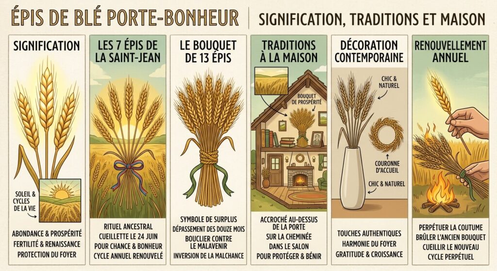 Épis de blé porte-bonheur : signification, traditions et maison 3