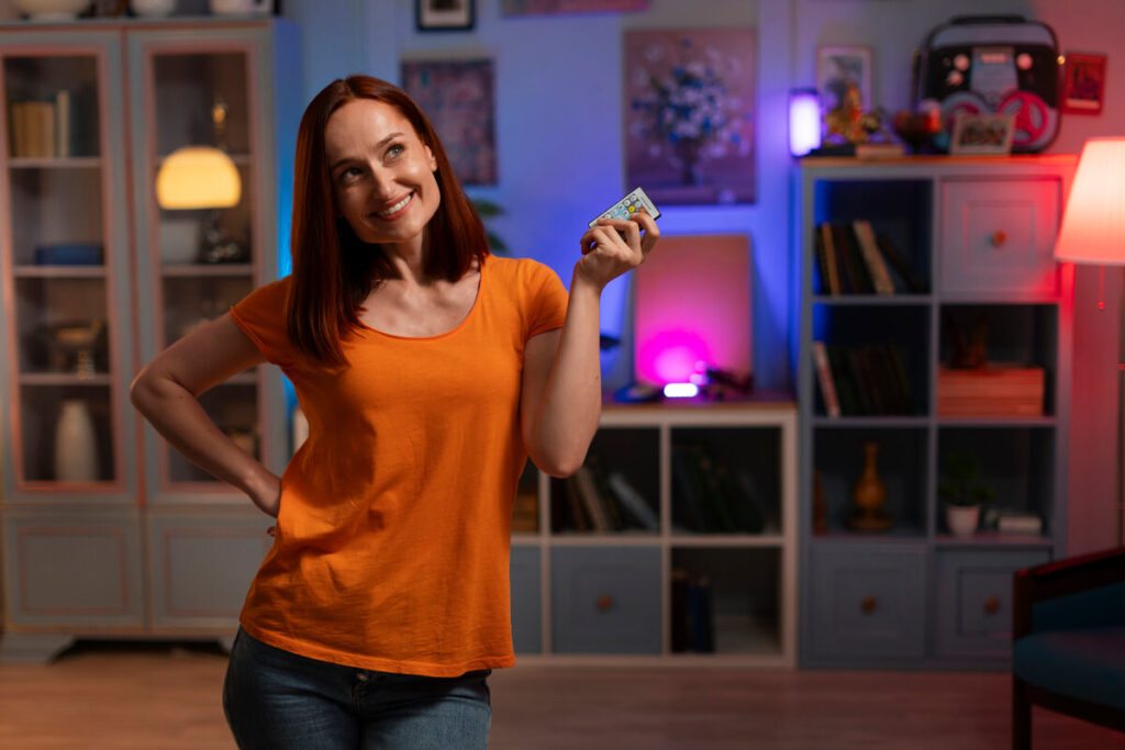 Néon LED personnalisé : une touche de déco lumineuse et sur-mesure pour la maison 4 Décoration lumineuse de chambre avec un néon LED personnalisé tamisé.