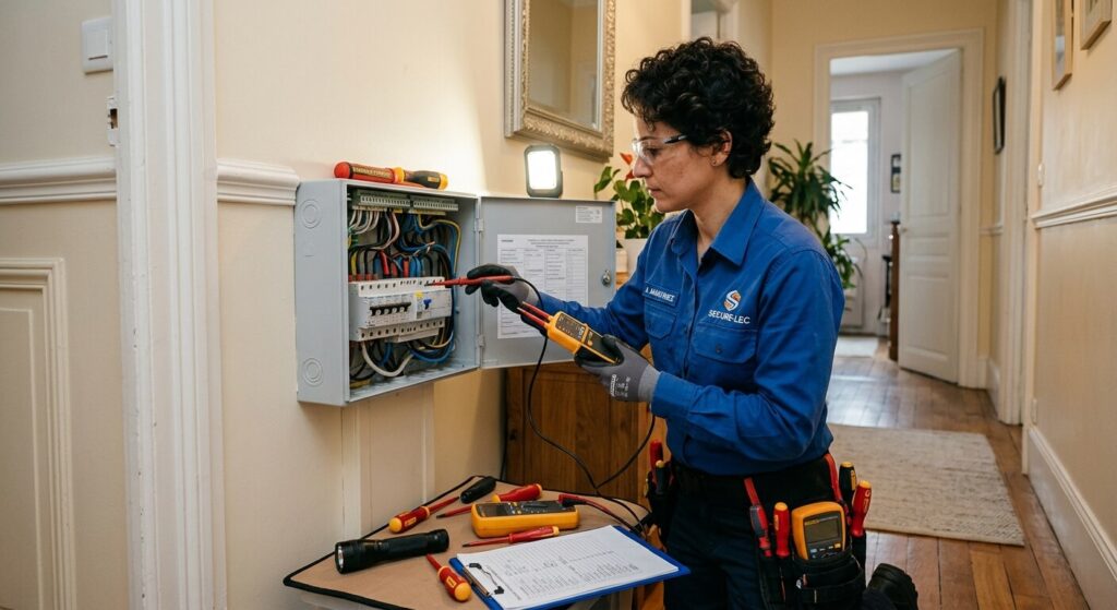 Prise à griffe interdite : règles, risques et mise aux normes 4 Contrôle de la sécurité des appareillages électriques dans un logement.