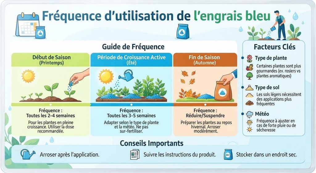 Fréquence d'utilisation de l'engrais bleu : calendrier, dosage et risques de brûlure 3