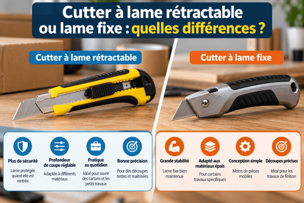Cutter à lame rétractable ou lame fixe : quelles différences ? 2