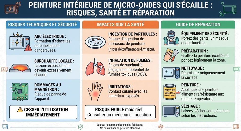 Peinture intérieure de micro-ondes qui s'écaille : risques, santé et réparation 3